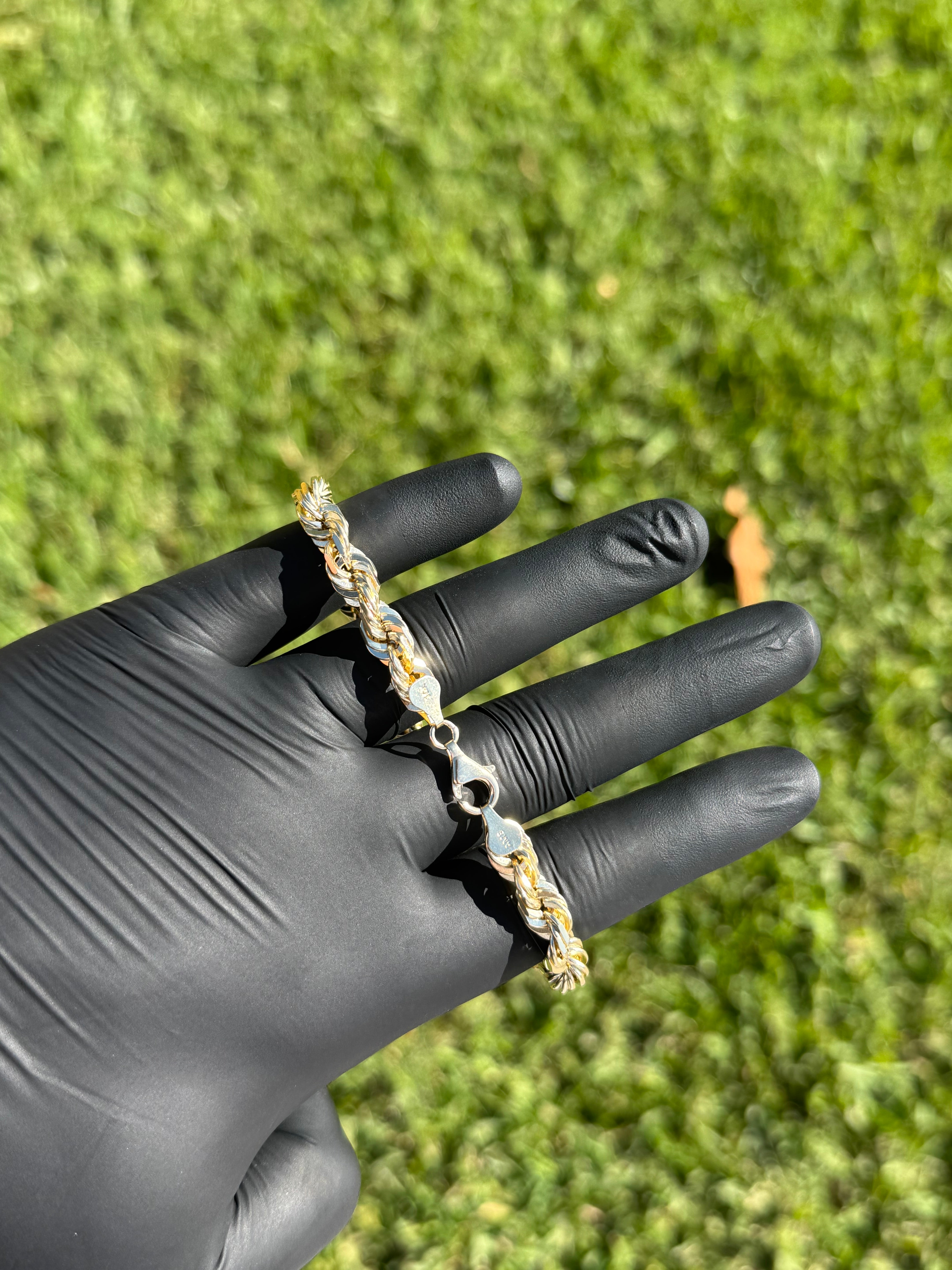 10k Solid 7mm Rope Bracelet