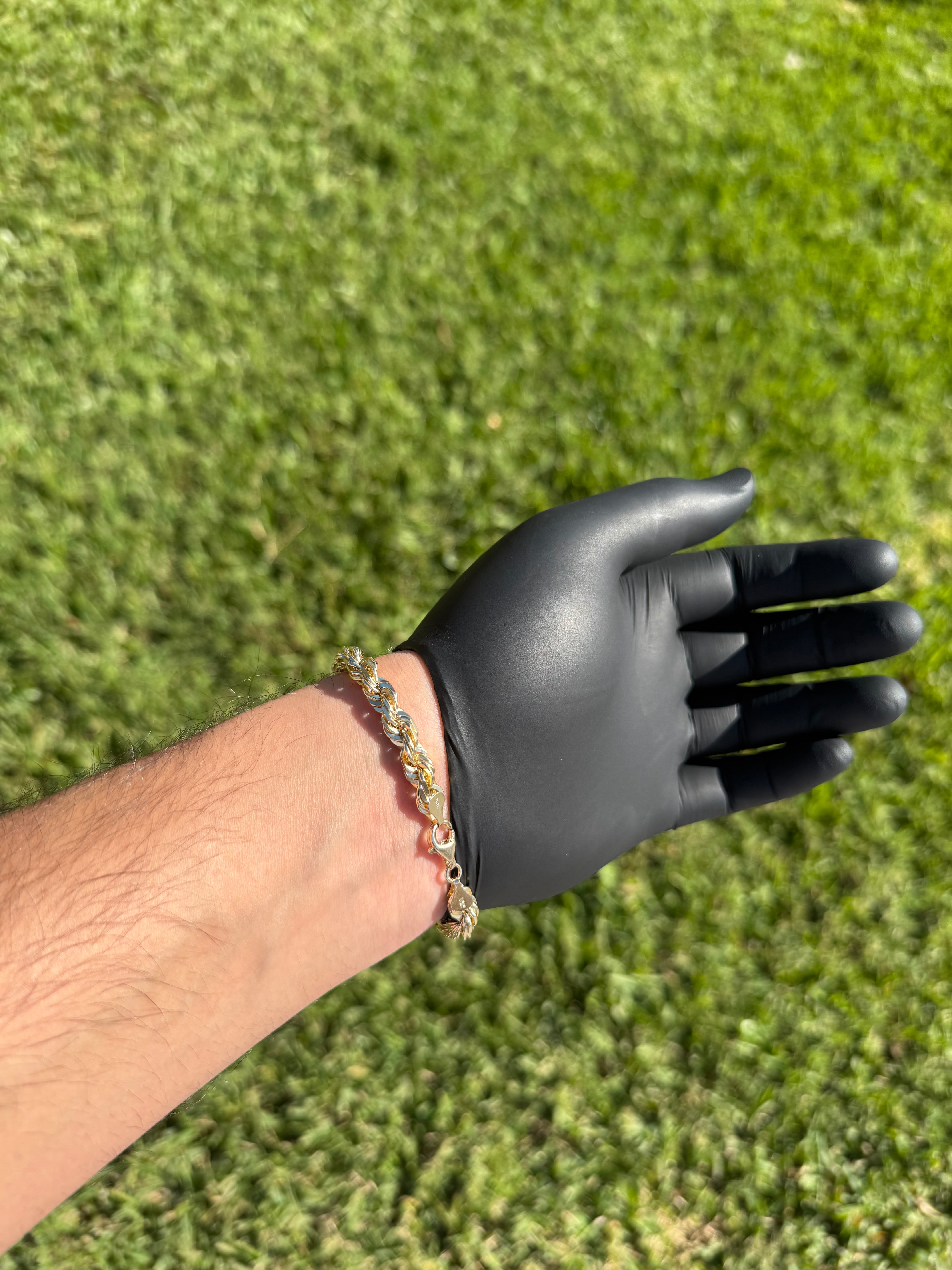 10k Solid 7mm Rope Bracelet