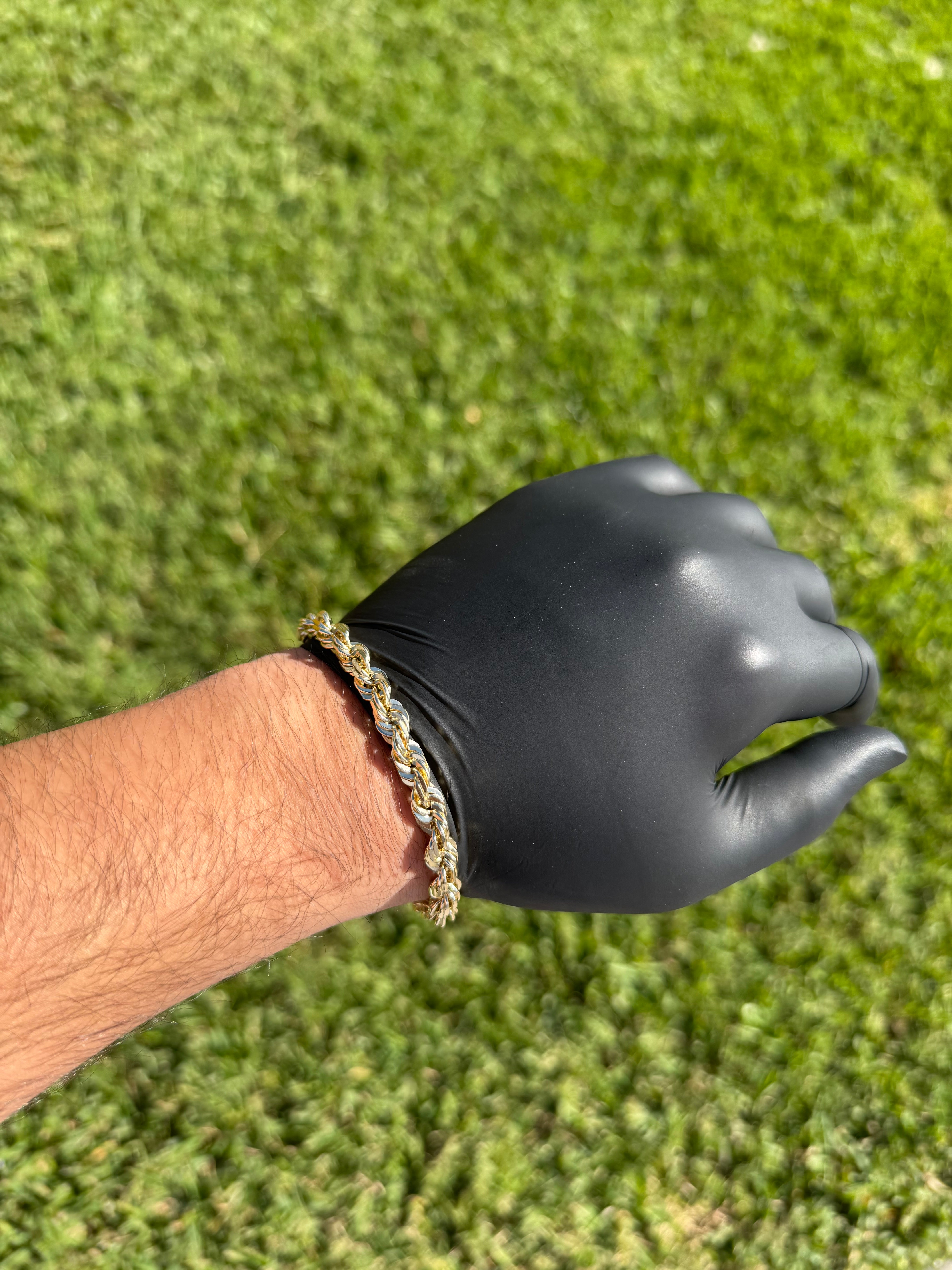 10k Solid 7mm Rope Bracelet