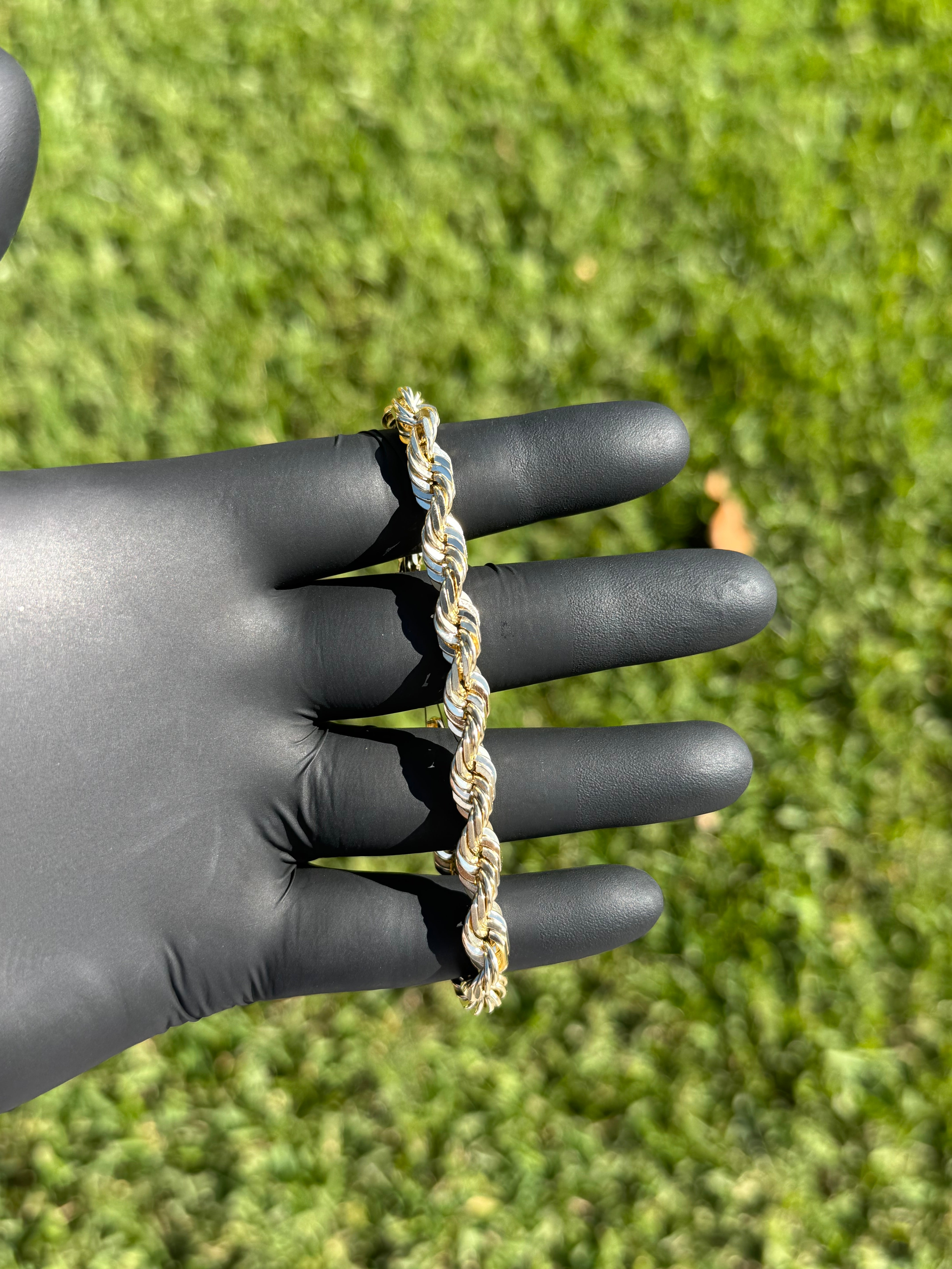 10k Solid 7mm Rope Bracelet