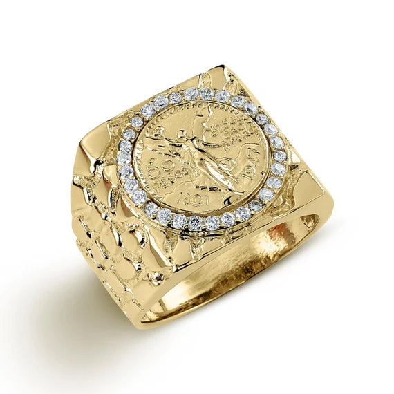14k Centenario Nugget Ring