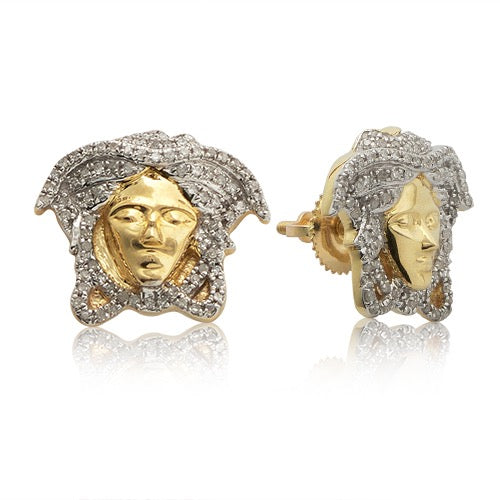 10k Diamond Medusa Earrings
