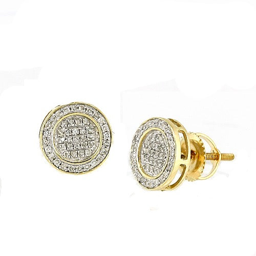 10k Diamond Disc Earrings