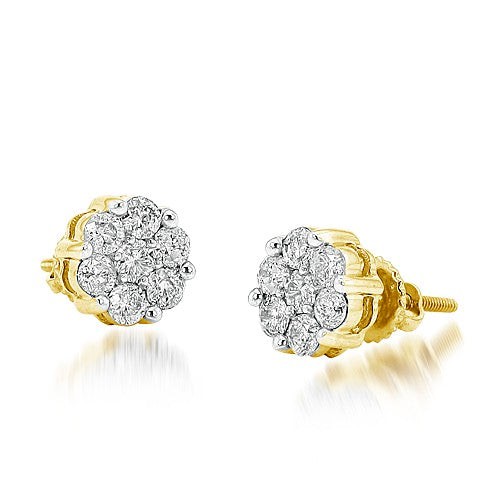 10k Diamond Flower Set Earrings