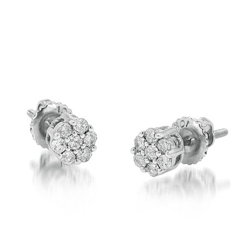 10k Diamond Flower Set Earrings