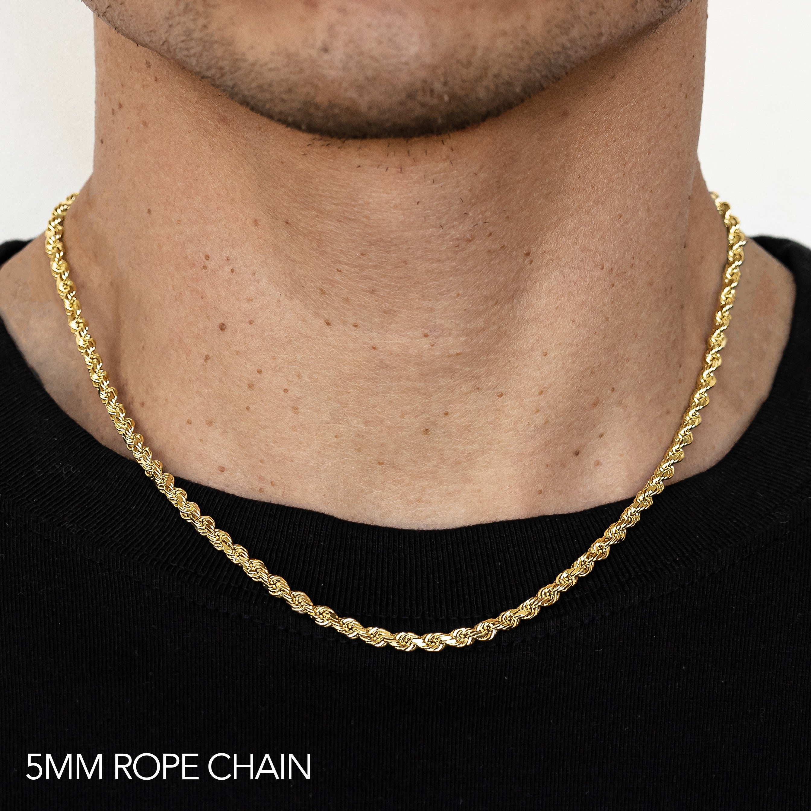 10k 5mm Solid Rope Chain