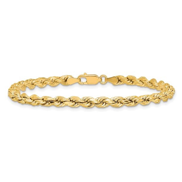 10k 4mm Solid Rope Bracelet