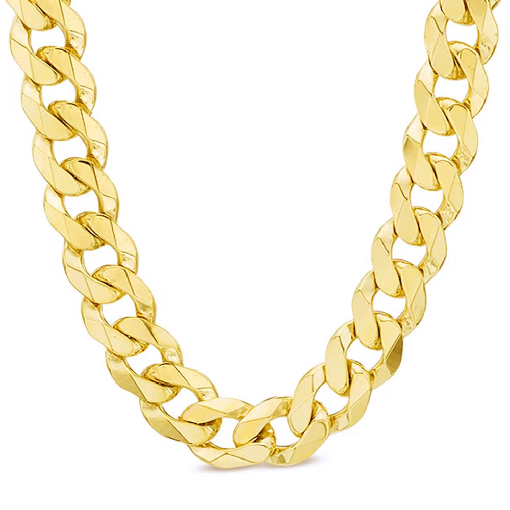 10k 11mm Solid Curb Link Chain
