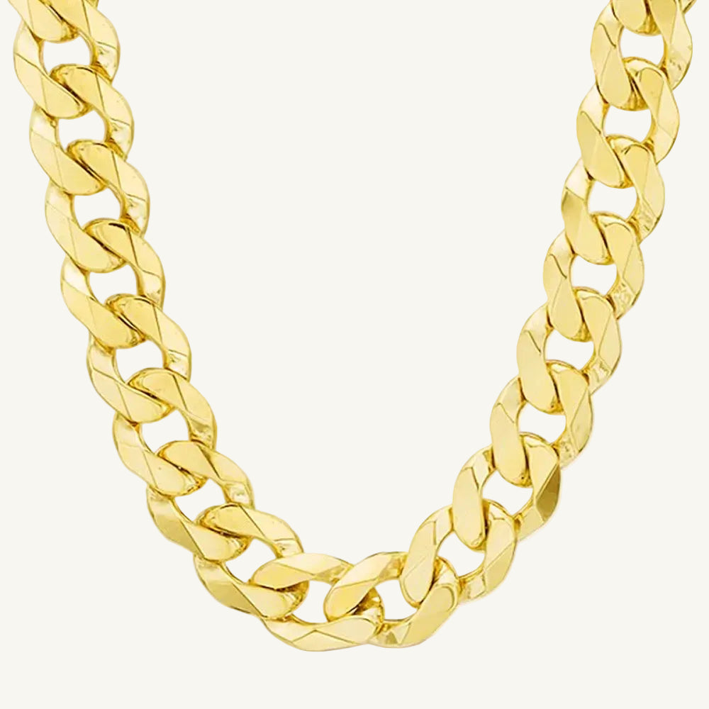 10k 11mm Solid Curb Link Chain