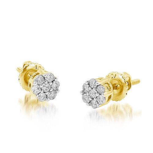 10k Diamond Flower Set Earrings