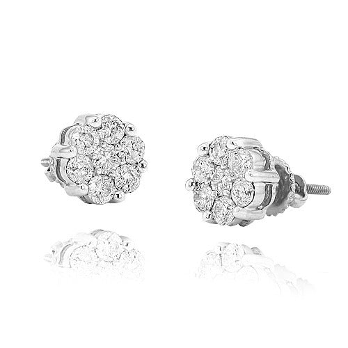 10k Diamond Flower Set Earrings