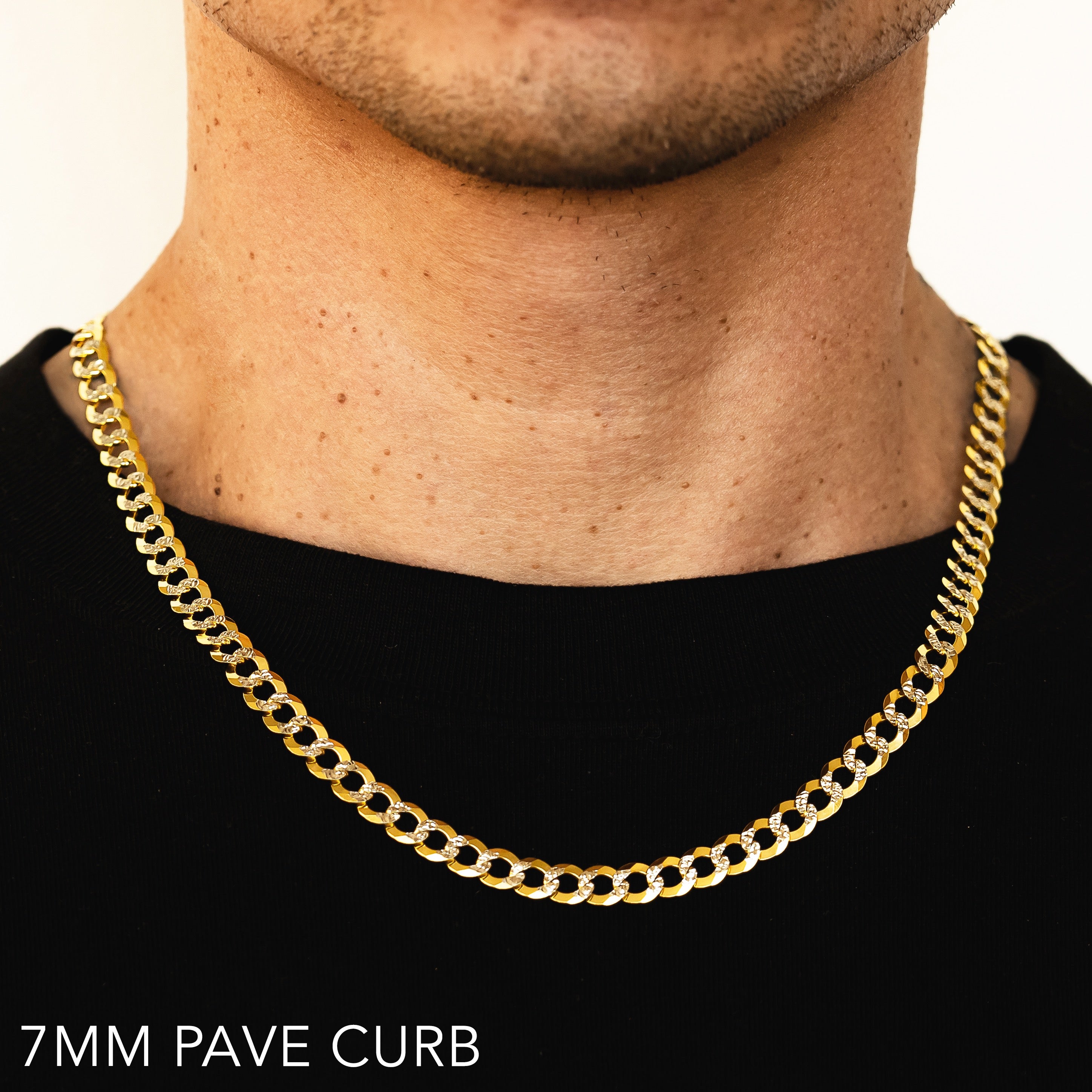 10k 7mm Solid Curb Link Chain