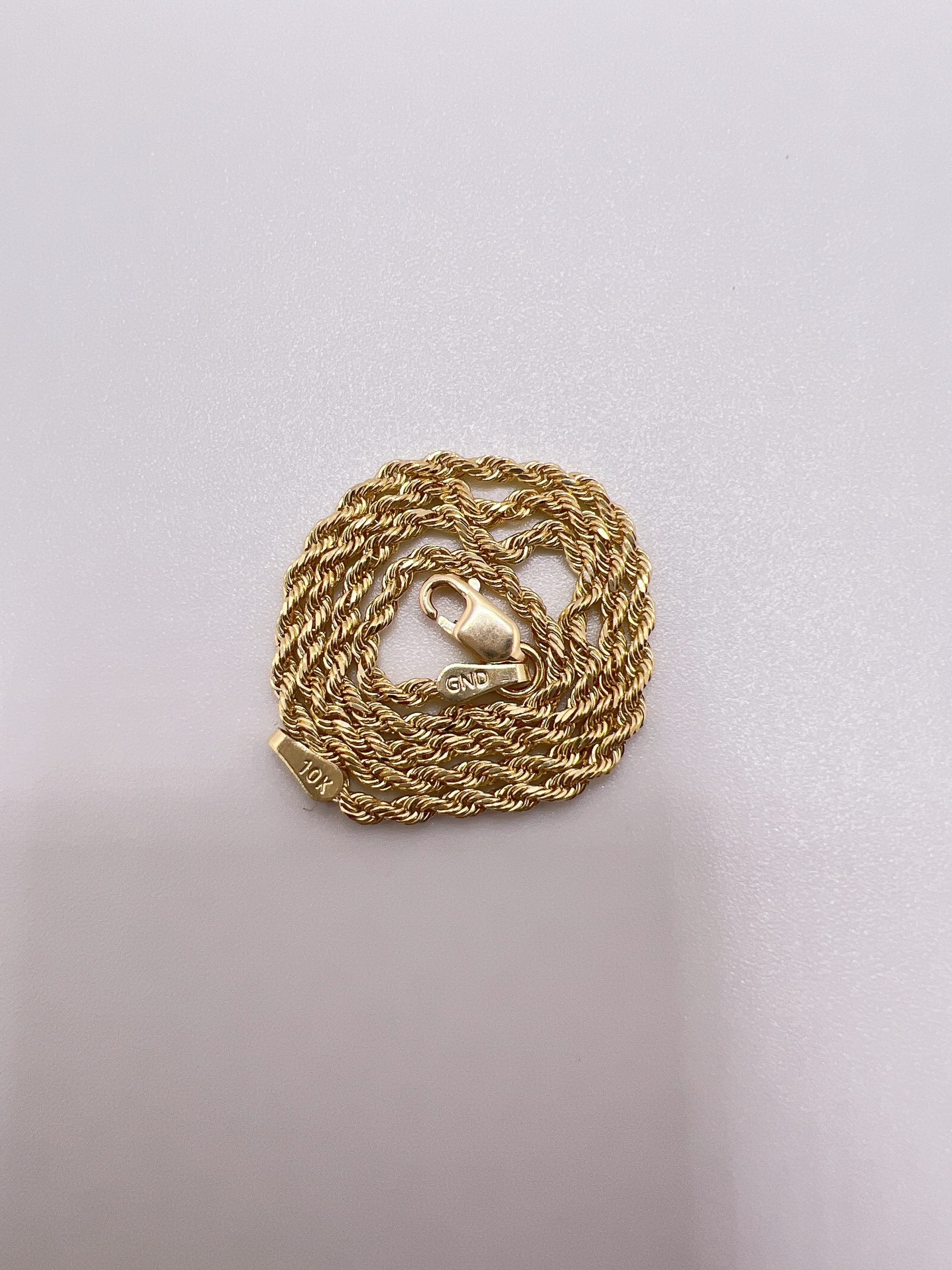 10kt 1.5mm Rope Bracelet