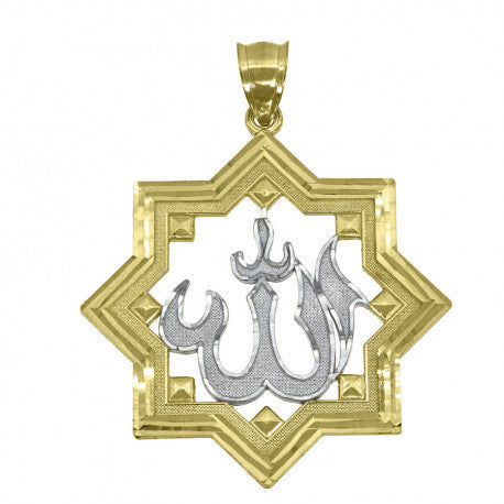 10k Star Border Allah Pendant