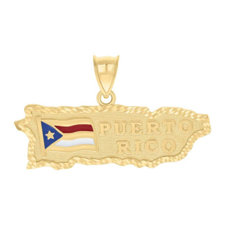 10k Puerto Rico Flag Pendant