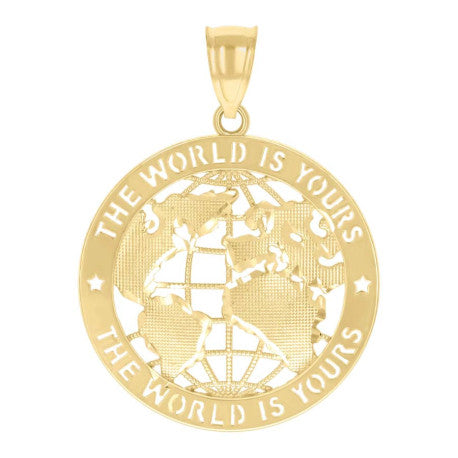 10k D/C World is Yours Pendant