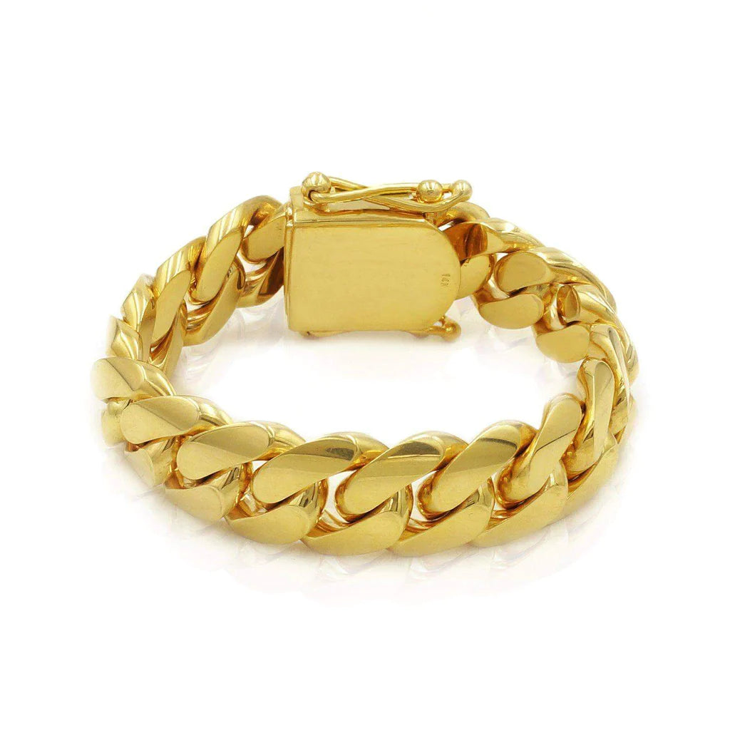 14kt 15mm Miami Cuban Bracelet