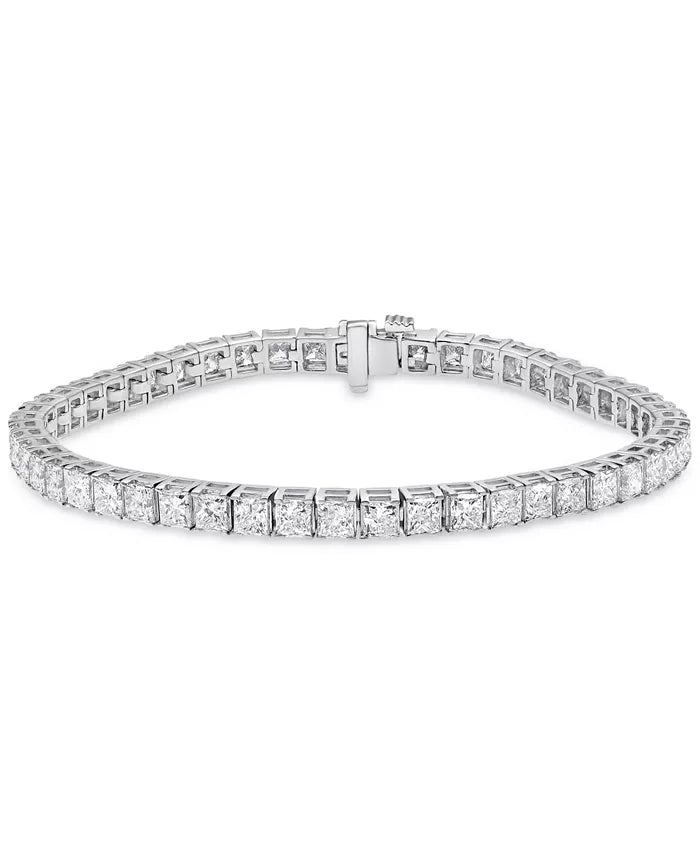 14kt Princess Cut Diamond Tennis Bracelet (7 ctw)