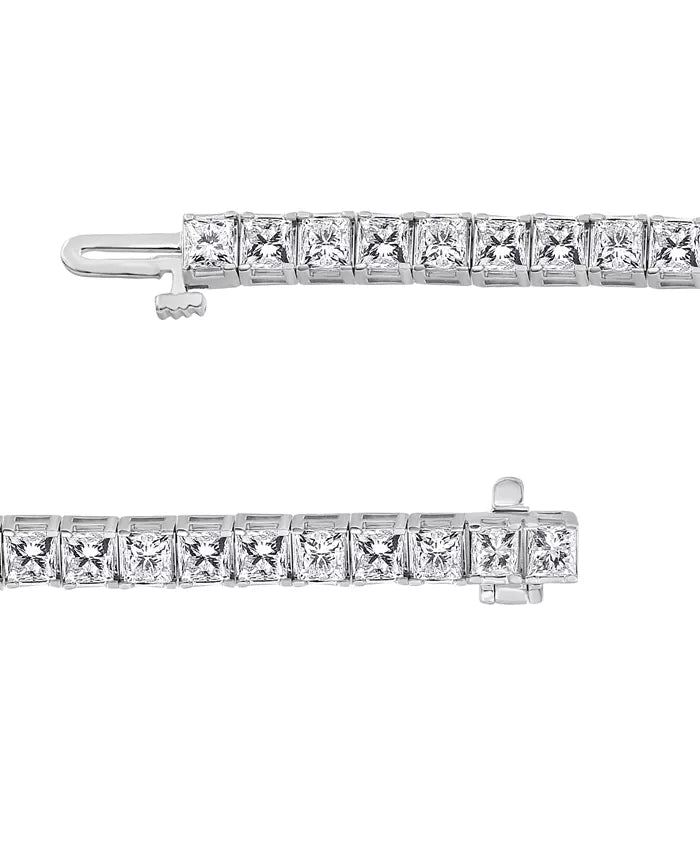 14kt Princess Cut Diamond Tennis Bracelet (7 ctw)