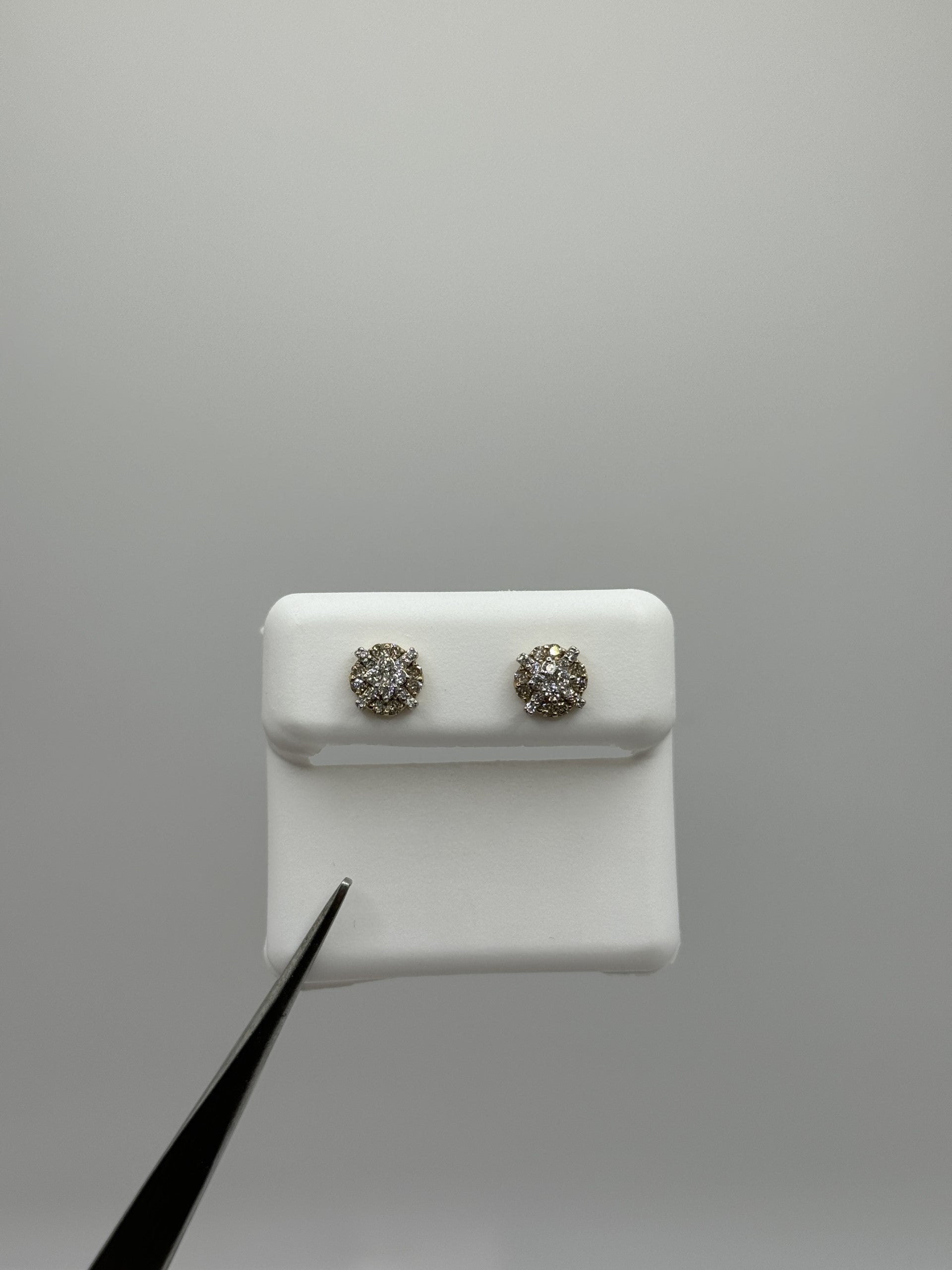 10kt Cross Diamond Earrings