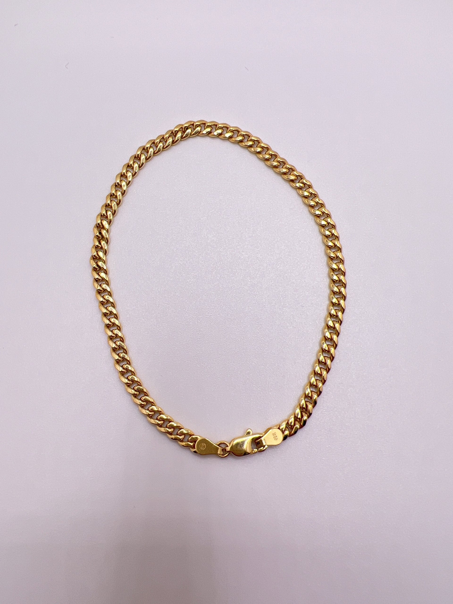 10kt 2mm Hollow Miami Cuban Bracelet